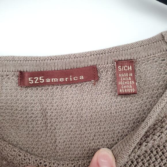 525america Classic Raglan Beige and Black Stripe Loose Knit Semi Sheer Sweater S - Picture 4 of 11